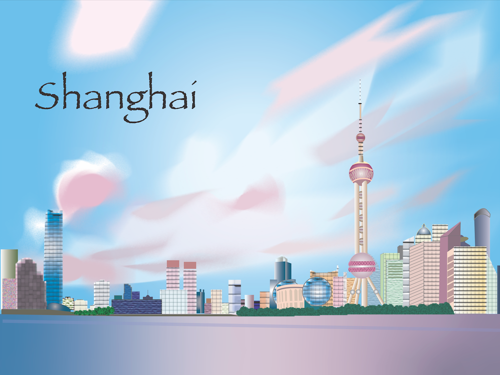 adobe illustration of Shanghai